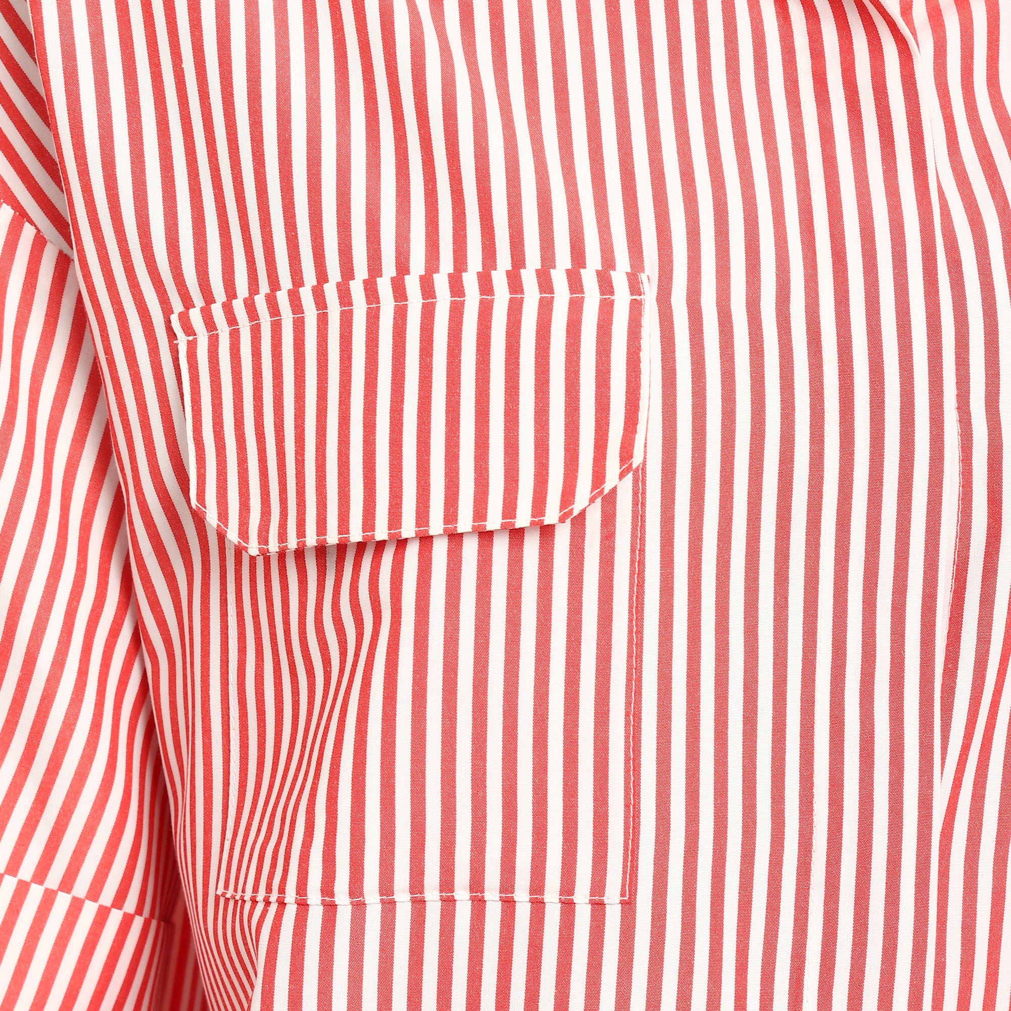 Red & White Striped Oversized Shirt
