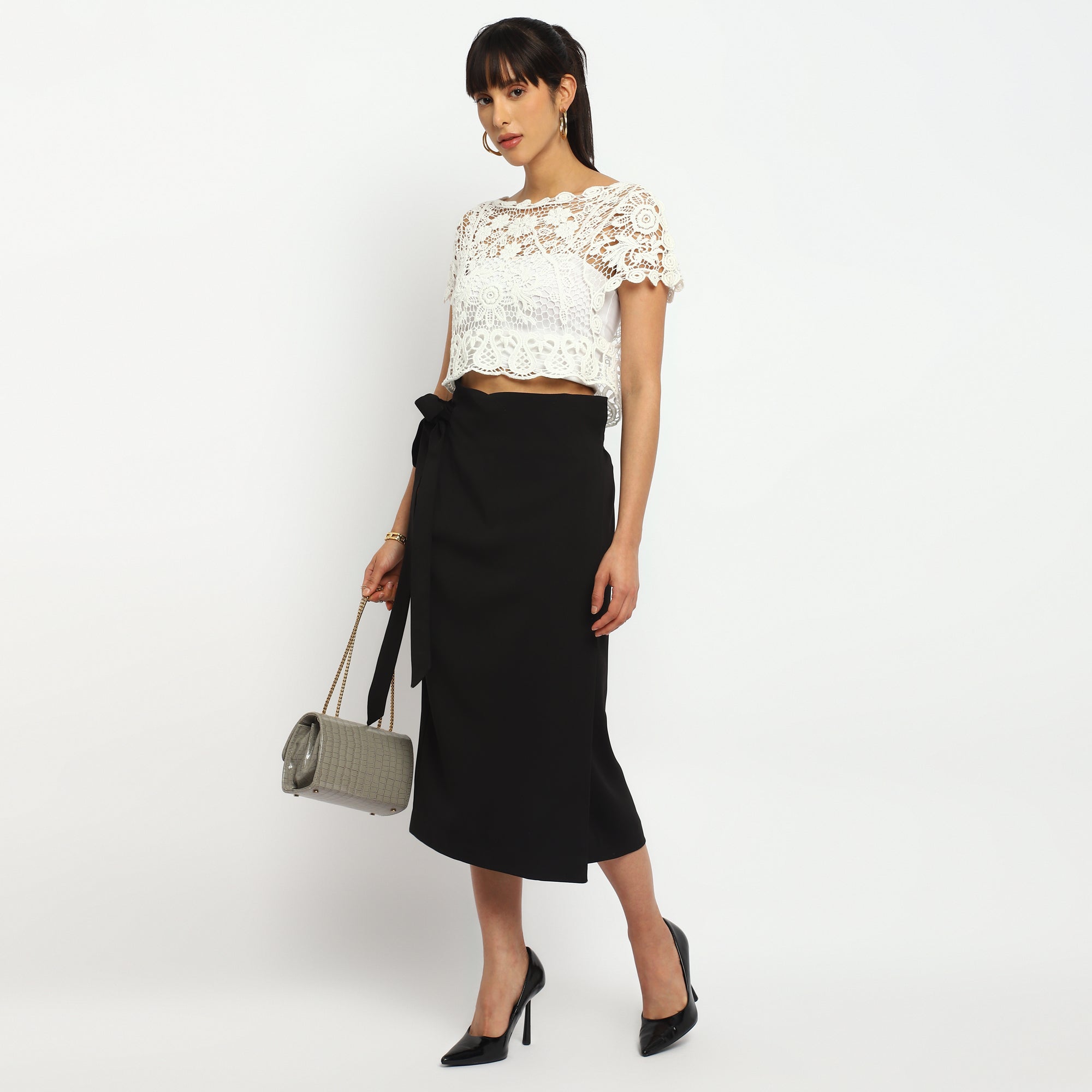 Elegant White Lace Crop Top