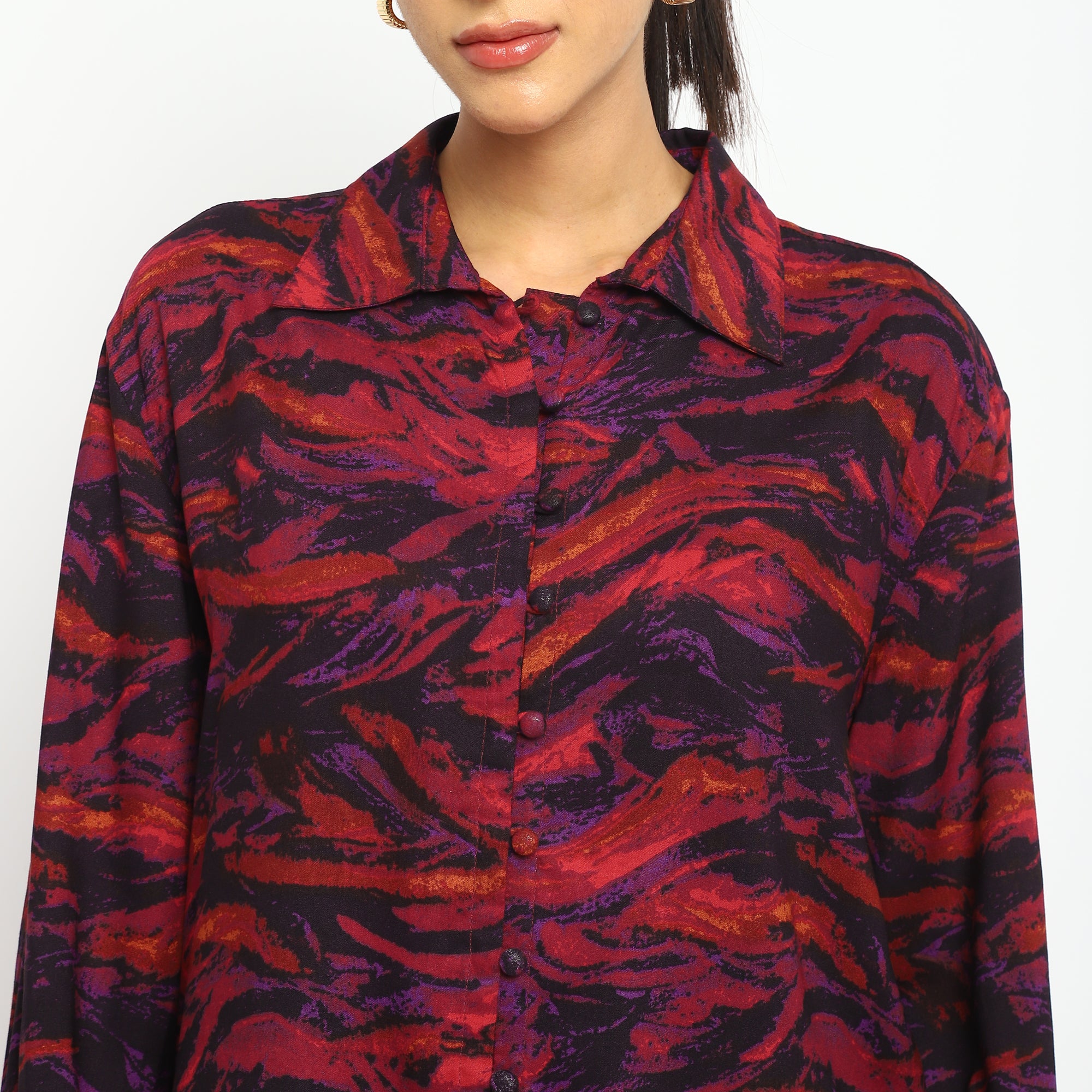 Abstract Print Co-ord Set Shirt & Trousers