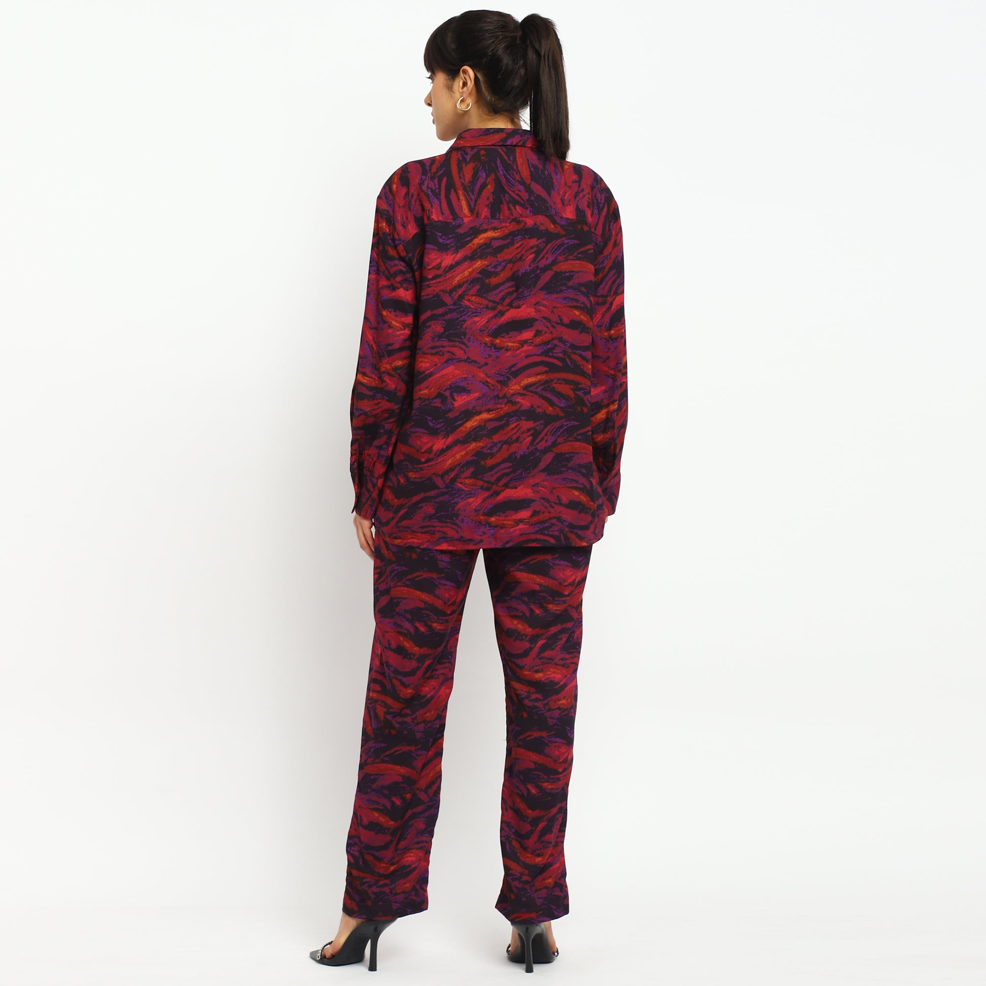 Abstract Print Co-ord Set Shirt & Trousers