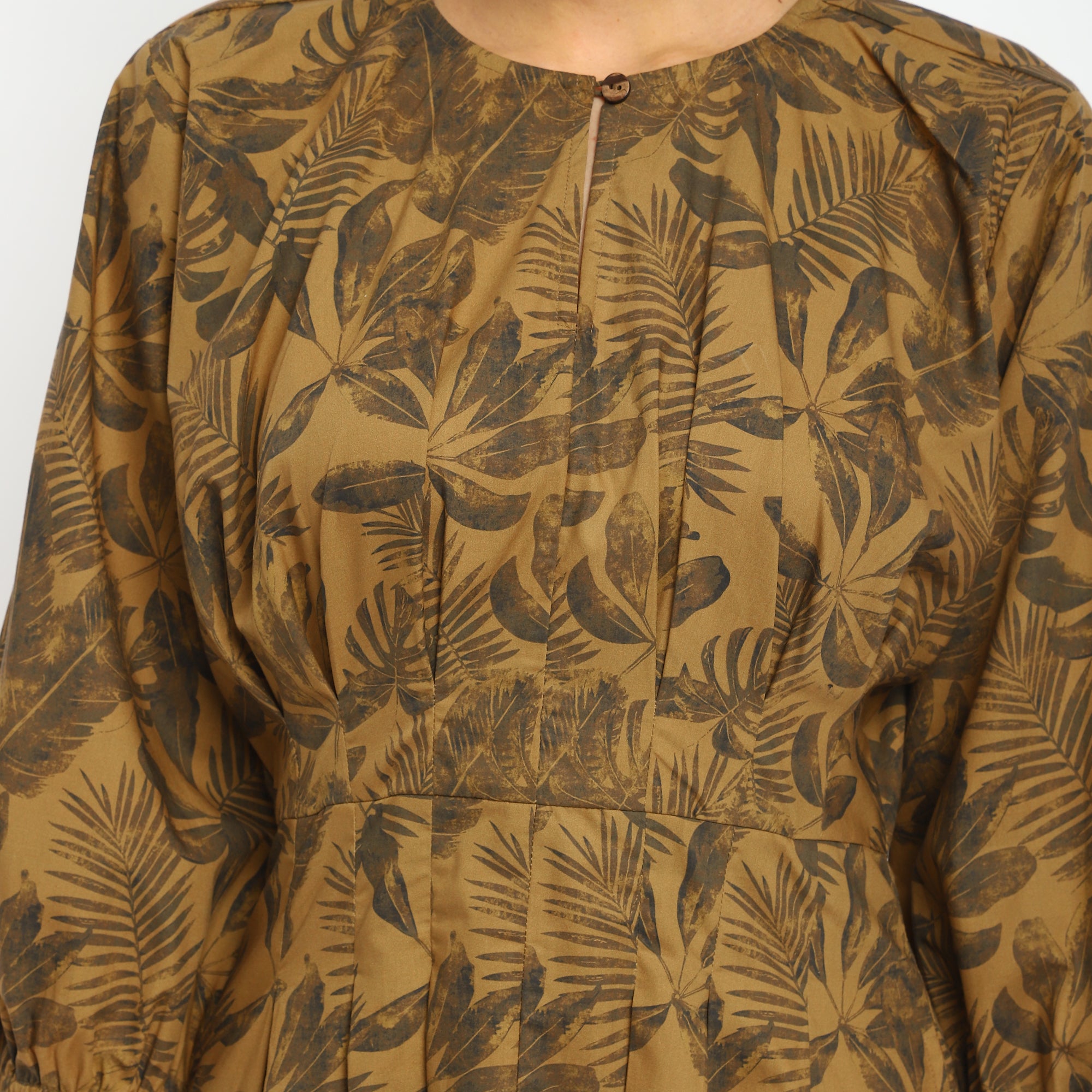 Botanical Print Midi Dress