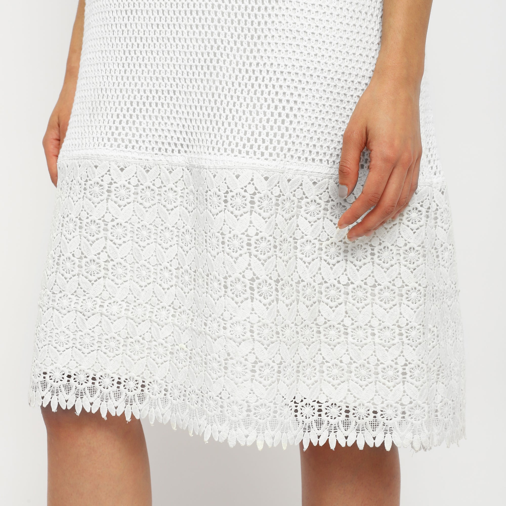 Classic White Crochet Dress