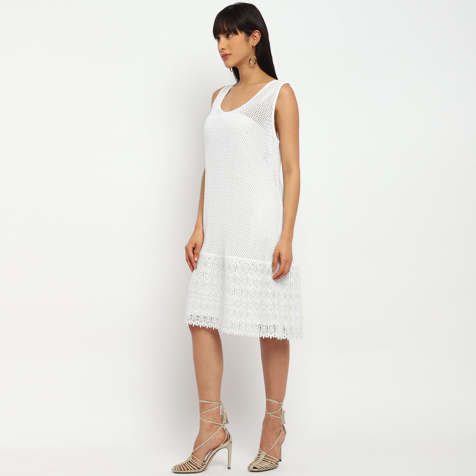 Classic White Crochet Dress