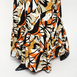 Tropical Rhapsody Cold-Shoulder Maxi Dress
