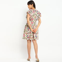 Floral Ruffle Sleeved Mini Dress