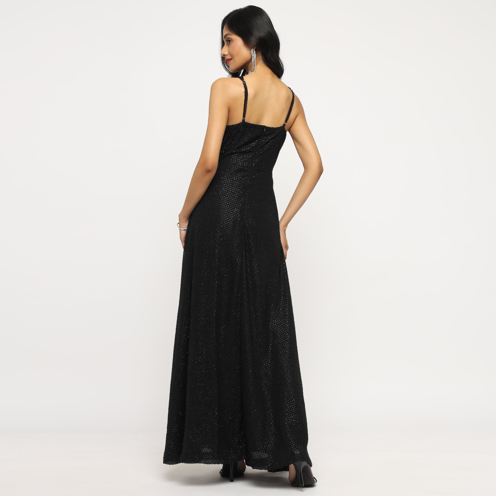 Black Sleeveless Shimmer Gown