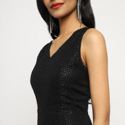 Black Sleeveless Shimmer Gown