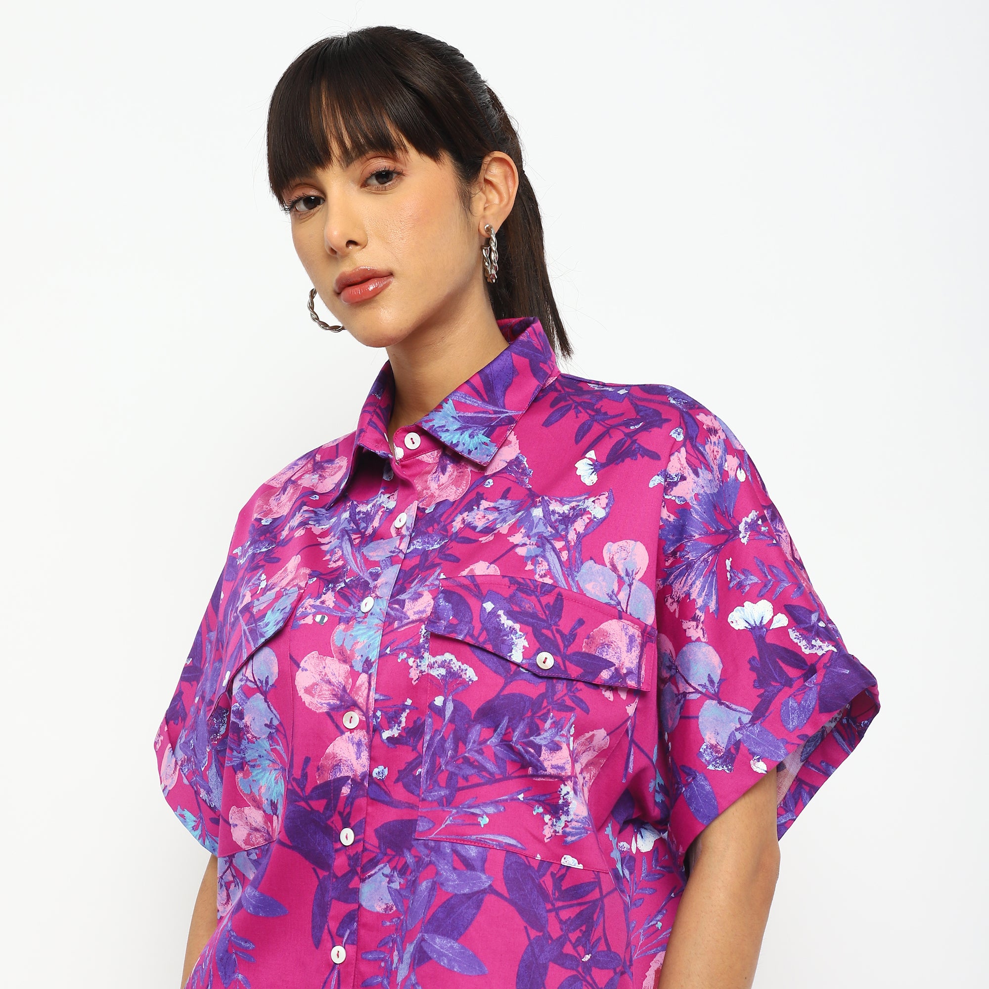 Floral Co-ord Set Oversized Shirt & Shorts