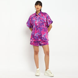 Floral Co-ord Set Oversized Shirt & Shorts